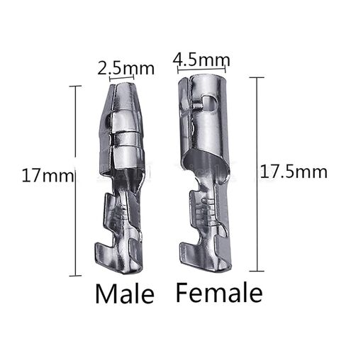 200pcs 50 Pairs Bullet Terminals 4.0mm Female and Male Connectors Brass/Silver Wire Connector Socket with Insulating Sleeve for Automotive (Color : Male Female) in Kuwait