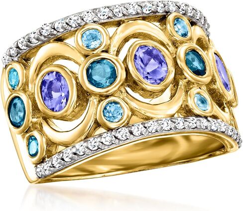 Ross-Simons 1.80 ct. t.w. Multi-Gemstone Ring in 18kt Gold Over Sterling in Saudi Arabia