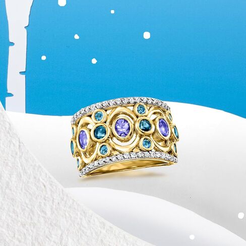 Ross-Simons 1.80 ct. t.w. Multi-Gemstone Ring in 18kt Gold Over Sterling in Saudi Arabia