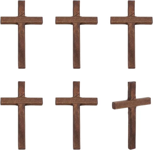 PH PandaHall 6pcs Wooden Cross Wood Wall Crosses Hand Held Cross Coffee Small Cross Prayer Cross Hanging Home Decor for Easter Meditation Weddings Party Christmas Decor Gift 2.7x4.7 Inch in Saudi Arabia