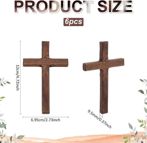 PH PandaHall 6pcs Wooden Cross Wood Wall Crosses Hand Held Cross Coffee Small Cross Prayer Cross Hanging Home Decor for Easter Meditation Weddings Party Christmas Decor Gift 2.7x4.7 Inch in Saudi Arabia