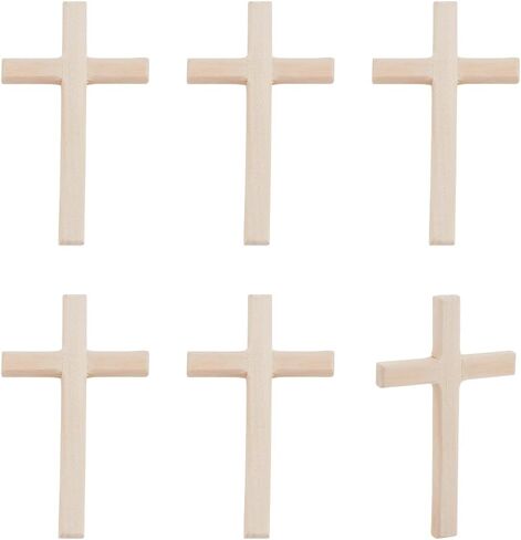Ph Pandahall 6pcs الصليب الخشبي الصليب الخشبي الصلبان يدويًا صليبًا صليب صليب صليب صليب صليب شنقا ديكور المنزل لعيد الفصح حفلات الزفاف حفلة عيد الميلاد ديكور هدية 2.7x4.7 بوصة in Saudi Arabia