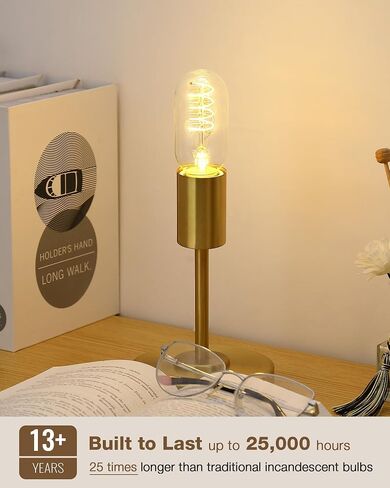 Vintage Edison LED Light Bulb 25 Watt Equivalent E26 Medium Base Dimmable Soft Warm 2200K Amber Antique T45 Small Old Fashioned Retro Rustic Style Standard 25W Bulb for Bathroom Dining Room Bedroom in Saudi Arabia