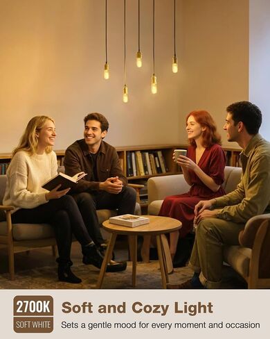 Vintage Edison LED Light Bulb 25 Watt Equivalent E26 Medium Base Dimmable Soft Warm 2200K Amber Antique T45 Small Old Fashioned Retro Rustic Style Standard 25W Bulb for Bathroom Dining Room Bedroom in Saudi Arabia