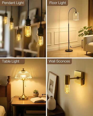 Vintage Edison LED Light Bulb 25 Watt Equivalent E26 Medium Base Dimmable Soft Warm 2200K Amber Antique T45 Small Old Fashioned Retro Rustic Style Standard 25W Bulb for Bathroom Dining Room Bedroom in Saudi Arabia