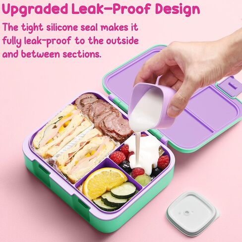 Fimibuke Bento Lunch Box for Kids - Toddler Snack Bento Box Container with 3 Compartments, Stainless Steel Water Bottle, Insulated Lunch Bag, Ice Pack Set for Ages 3-12 Girl Boy Daycare Back to School in Kuwait