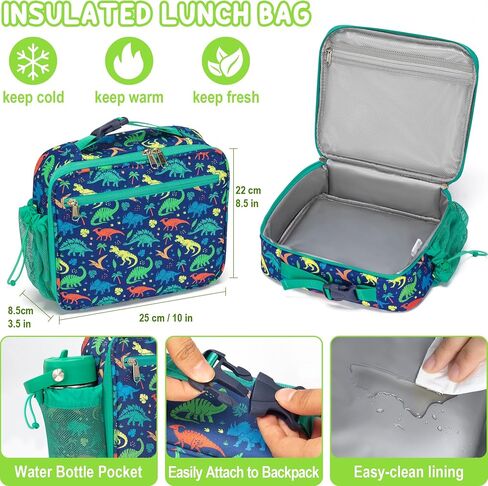 Fimibuke Bento Lunch Box for Kids - Toddler Snack Bento Box Container with 3 Compartments, Stainless Steel Water Bottle, Insulated Lunch Bag, Ice Pack Set for Ages 3-12 Girl Boy Daycare Back to School in Kuwait