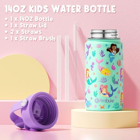 Fimibuke Bento Lunch Box for Kids - Toddler Snack Bento Box Container with 3 Compartments, Stainless Steel Water Bottle, Insulated Lunch Bag, Ice Pack Set for Ages 3-12 Girl Boy Daycare Back to School in Kuwait