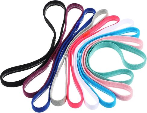9pcs عصابات رأس مرنة رفيعة للنساء غير المنزلقات الرياضية الفرق الموسيقية تجريب العرق الأسنان العرق للركض ، واليوغا ، صالة الألعاب الرياضية 9 ألوان in Saudi Arabia
