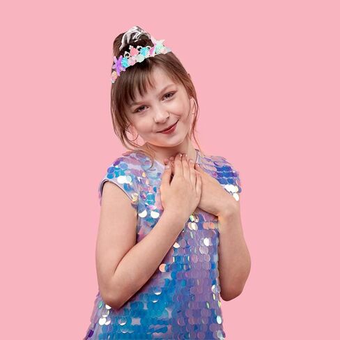 Purple Mermaid Headband for Women Rhinestone Adult Crown Fishtail Headbands Starfish Pearl Tiara Ocean Theme Halloween Custome Pink Purple Crown for Mermaid Party Decorations in Kuwait