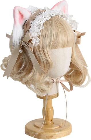 Sweet Lolita Hair Headband Women Girls Faux Fur Cat Fox Ears Hair Clips Maid Cosplay Halloween Headwear Accessory in Saudi Arabia
