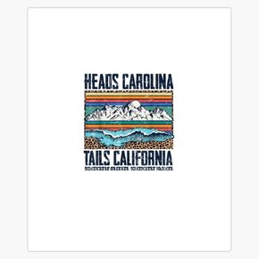 Heads Carolina Tail California Summer Window Water Bottle Bumper Sticker Decal 5" in Kuwait