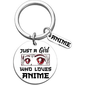 Anime Gifts for Anime Lovers Animes Decor Keychain for Friends Duaghter Birthday Thanksgiving Christmas Gifts for Women Just a Girl Who Loves Animes Keyring in Kuwait