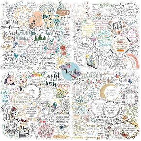 100pcs ملصقات يسوع المسيحية للأطفال الفتيان الفتيات ، ملصقات آية الكتاب المقدس الملهمة لزجاجات المياه ، حكمة فينيل. in Kuwait