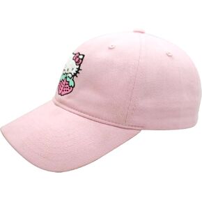 Hello Kitty Dad Hat, Strawberries Adjustable Baseball Cap with Curved Brim, Pink, One Size in Saudi Arabia