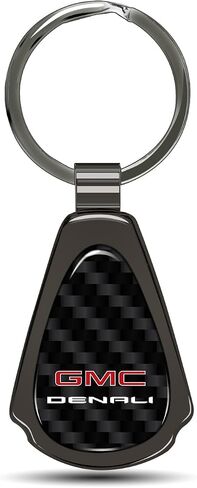 for GMC Denali Real Black Carbon Fiber Metal Teardrop Key Chain Keychain, Official Licensed in Saudi Arabia