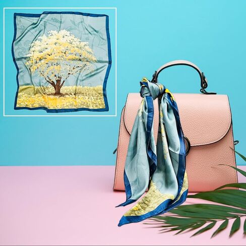 Jolbndcv Silk Satin Head Scarf, Hair Band Headband Ribbon Women's Neck Bag Purse Scarf for Hair Handbag 27.56‘’x27.56‘’ in Kuwait