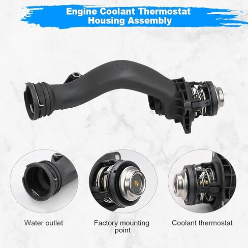 Engine Coolant Thermostat Assembly Compatible with Mercedes-Benz CL550 CLS550 S550 SL550 E550 GL450 GL550 GLS550 ML550 2011-2018, Replacement for 2782000815 2782000615 in Saudi Arabia