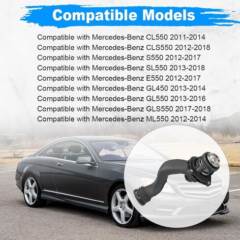 Engine Coolant Thermostat Assembly Compatible with Mercedes-Benz CL550 CLS550 S550 SL550 E550 GL450 GL550 GLS550 ML550 2011-2018, Replacement for 2782000815 2782000615 in Saudi Arabia
