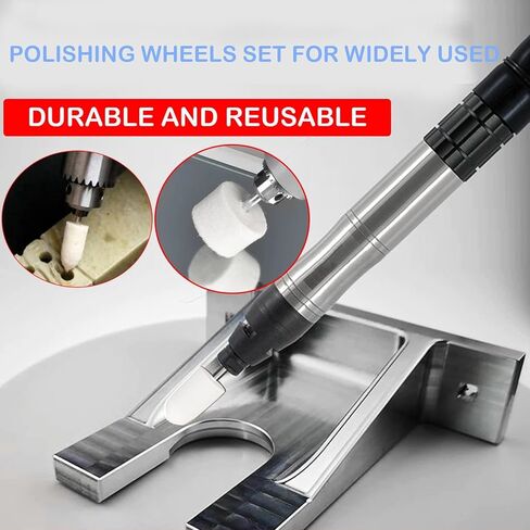 طقم تلميع عجلة تلميع 118 قطعة من دريميل، مجموعة وسادة تلميع صوف اللباد ونقطة رأس جلخ وأداة مغزل أدوات الملحقات مع ساق 1/8 بوصة لتلميع المجوهرات المعدنية in Kuwait