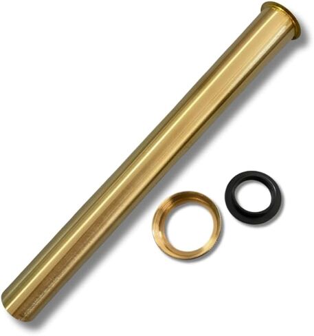 Flanged Sink Tailpiece 1-1/4 in. OD, 12 inch Brass Extension Tube for Trap with Nut and Rubber, Drain Connections in Saudi Arabia