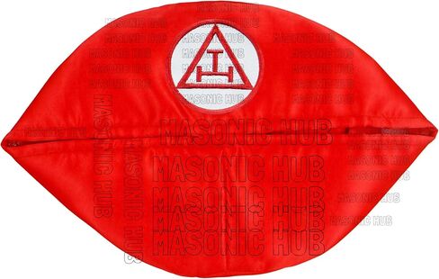 Royal Arch Masons Red Cap w/Embroidered Emblem – Regalia Hat w/Leather Sweatband – Freemason Headwear Sizes in Kuwait