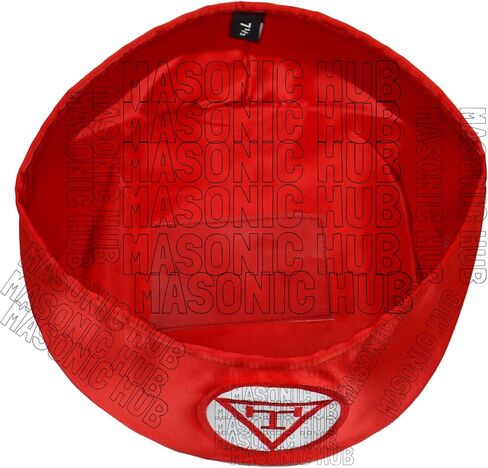 Royal Arch Masons Red Cap w/Embroidered Emblem – Regalia Hat w/Leather Sweatband – Freemason Headwear Sizes in Kuwait