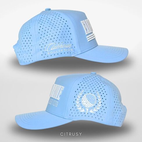 CITRUSY Athletic Trucker Golf Hat | Performance Mens 5 Panel Cap | Cool Breathable Waterproof Workout Running Snapback in Kuwait