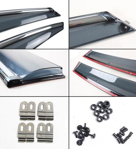 VIP Chrome Trim Smoke Tinted JDM Window Visor Rain Guards W/Clips Compatible with 2013-2018 Lexus ES300 ES350H in Saudi Arabia