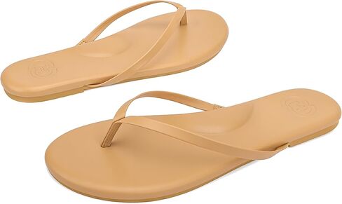 INMINPIN Women's Flip Flops Flat Sandals with Arch Support Ultra Comfort Vegan Leather Thong Sandals with Memory Foam Summer Beach Minimalist Slides in Kuwait
