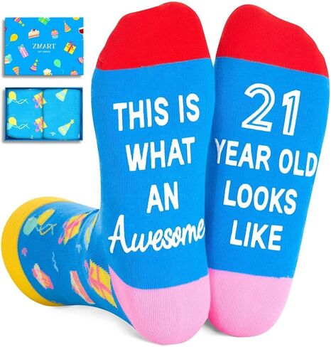 Zmart 22nd Birthday Gifts Ideas Socks - Gifts for 22 Year Old Man Woman, 22 Year Old Birthday Gifts Socks for Her Him in Saudi Arabia