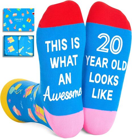Zmart 22nd Birthday Gifts Ideas Socks - Gifts for 22 Year Old Man Woman, 22 Year Old Birthday Gifts Socks for Her Him in Saudi Arabia