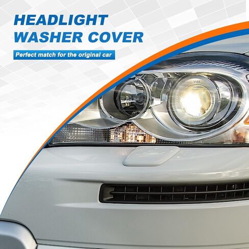 Front Bumper Headlight Headlamp Washer Jet Spray Nozzle Cover Cap Fit for Volvo XC90 2007 2008 2009 2010 2011 2012 2013 2014 39875253 39875254 (Unpainted, Left Driver Side) in Saudi Arabia