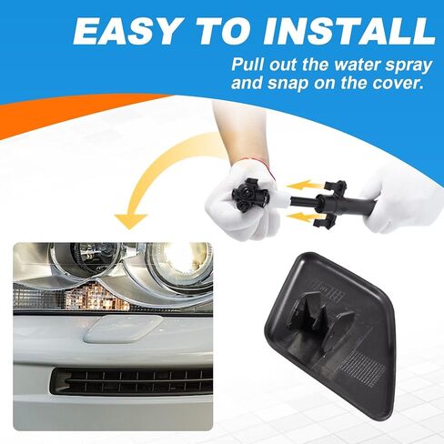 Front Bumper Headlight Headlamp Washer Jet Spray Nozzle Cover Cap Fit for Volvo XC90 2007 2008 2009 2010 2011 2012 2013 2014 39875253 39875254 (Unpainted, Left Driver Side) in Saudi Arabia