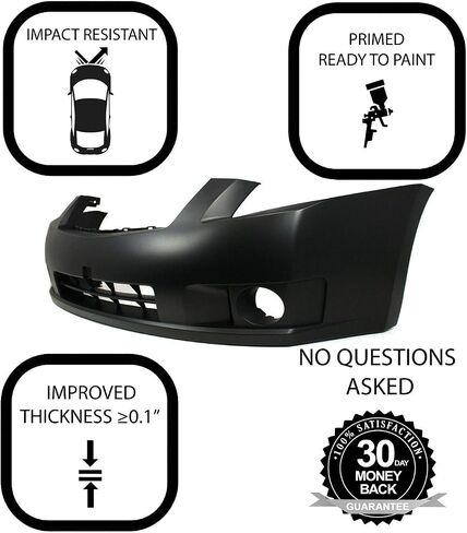 FITPARTS متوافقة مع غطاء المصد الأمامي 2007-2009 NISSAN Sentra Base Custom Emotion الفاخرة الفاخرة SE-R S. جديدة ، مسبقة وجاهزة للطلاء. مع ثقوب الضوء الضباب. NI1000241 62022T32J in Saudi Arabia