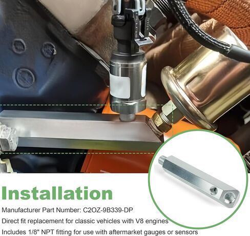 Oil Pressure Sending Unit Dual Port Extension Compatible with Ford Mustang 1965-1973 V8 in Saudi Arabia