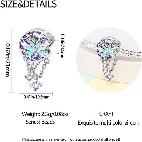 Butterfly Charms for Women - Pandora-Style Compatible Charms, Bead Pendants for Bracelets and Necklace Jewelry Mother's Day Gift in Saudi Arabia