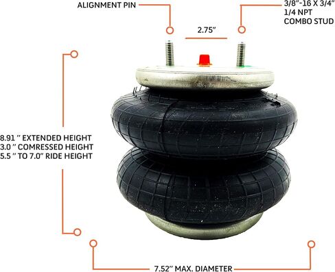 عزم الدوران 2 PCS من 6873 استبدال أكياس هوائية لـ 6873 Firestone Ride Rite Air Pags و Torque Airbag Suspension (يحل محل Firestone 6873 Air Air Bag Bag Bag Pring) (2 × TR6873) in Saudi Arabia