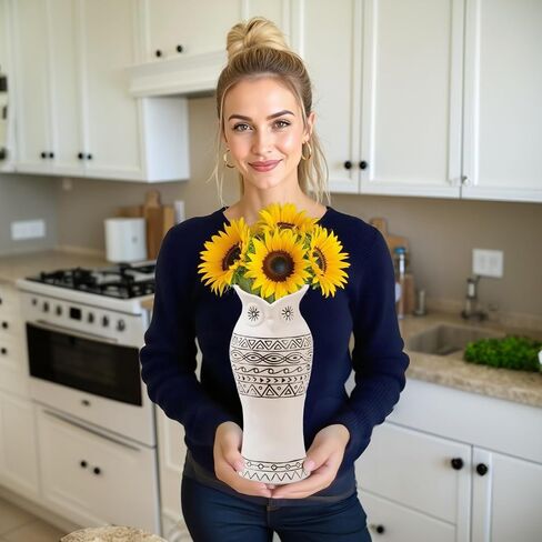 Owl Ceramic Flower Vase - Nordic Boho Farmhouse Centerpiece Owl Decor for Coffee Table& Shelf Living Room Office Vases Home Decor, Tulips Flowers Pampas Grass Decor in Saudi Arabia