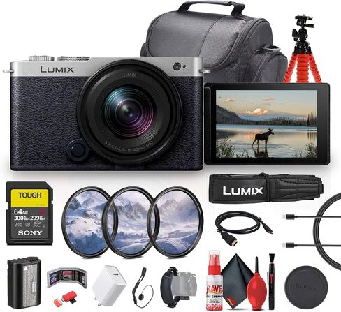 كاميرا Panasonic Lumix S9 كاملة الإطار بدون مرآة مع 18-40 مم f/4.5-6.3 عدسة ، مضغوطة ، خفيفة الوزن (برتقالي) (DC-S9ND) + 64 جيجابايت بطاقة الذاكرة + كيس الكاميرا + مجموعة مرشح العدسة + ترايبود مرنة + المزيد in Kuwait