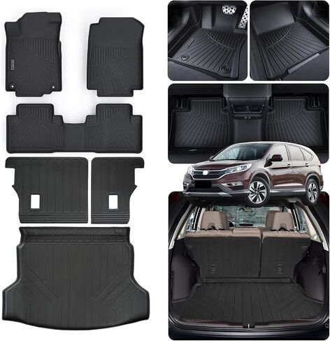 Large Cargo Liners for 2013-2020 Nissan Pathfinder / 2013 Infiniti JX35 / 2014-2020 Infiniti QX60 with Backrest Protection,TPE All Weather Protection with Trunk Mat Covering The backrest in Kuwait