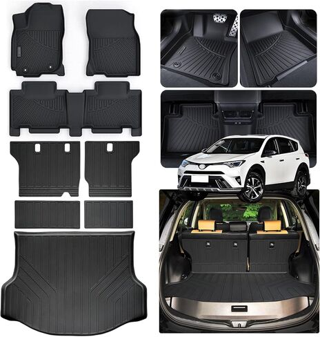 Large Cargo Liners for 2013-2020 Nissan Pathfinder / 2013 Infiniti JX35 / 2014-2020 Infiniti QX60 with Backrest Protection,TPE All Weather Protection with Trunk Mat Covering The backrest in Kuwait