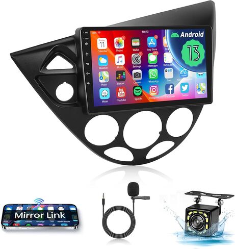 2G+64G Android Car Stereo Radio for Ford Focus 1998-2006 Carplay, Rimoody 9 Inch Touch Screen GPS Bluetooth FM WiFi Android Auto Mirror Link Backup Camera in Saudi Arabia