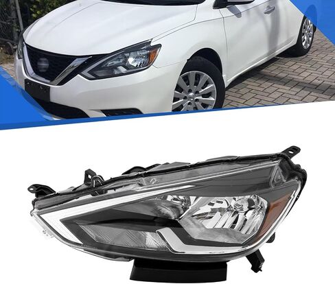مجموعة Pensun الأمامية متوافقة مع 2016 2017 2018 2019 Nissan Sentra 4-Door Medan Halogen (Driver & Passenger) in Saudi Arabia