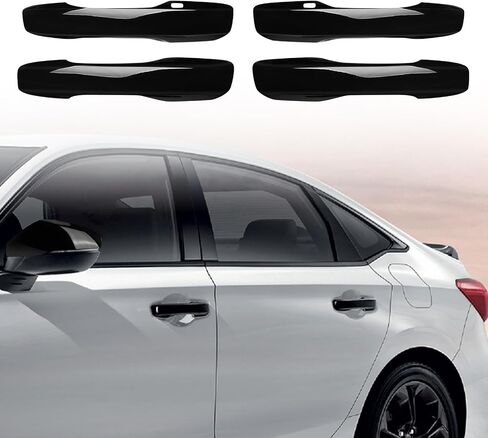 Set of 4 Carbon Fiber Door Handle Covers Compatible with 2022 2023 2024 2025 11th Honda Civic Accessories, with Smart Key Holes in Saudi Arabia