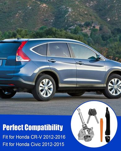 مقبض الباب الخارجي الأيسر الأمامي ومجموعة أسطوانة قفل الباب مع مفاتيح هوندا CR-V 2012-2016 Civic 2013 2014 2014 in Saudi Arabia