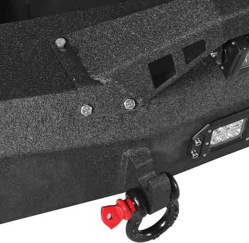 Off Road Front Bumper Fits for RAM 1500 2013-2018, Full Width Front Bumper 5 Lights D-Rings, Bull Bar Built-in Winch Plate Heavy Duty Steel, Textured Black Steel Bumper in Saudi Arabia