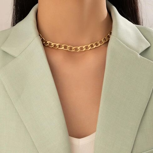 Big Heart Necklace Stack Womens Gold Chunky Statement Large Bulky Silver Hearts Charm Pendant Bold Layered Thick Chain Necklaces for Women Trendy in Kuwait