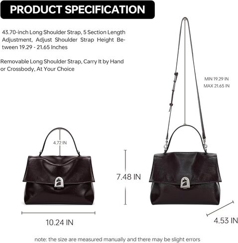 LA'FESTIN Leather Top-handle Satchel For Women: Soft Leather Crossbody Bag with Adjustable Strap, Casual Handbag for Women in Saudi Arabia