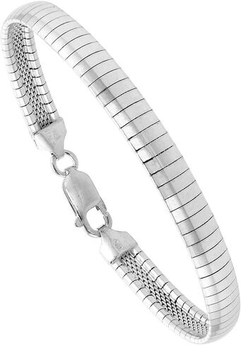 سترلينج الفضة 6 مم أوميغا قلادات وأساور للنساء من النيكل الخالي من إيطاليا 1/4 بوصة بأحجام بعرض 7-20 بوصة in Kuwait